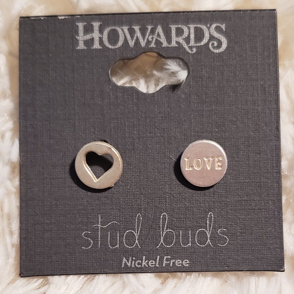 BNWT Howard's Silver "Love" Earrings